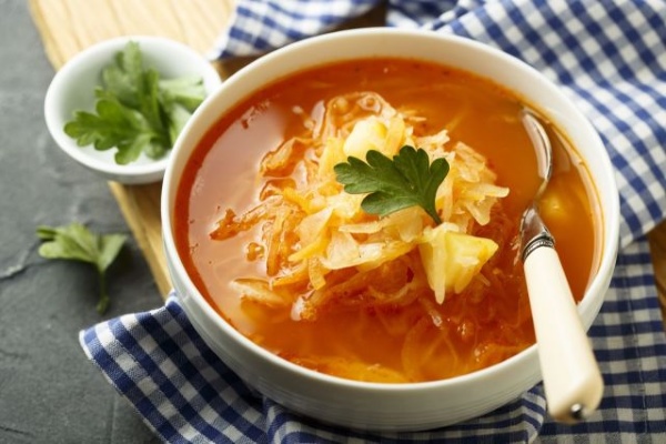 Овощной суп с квашеной капустой